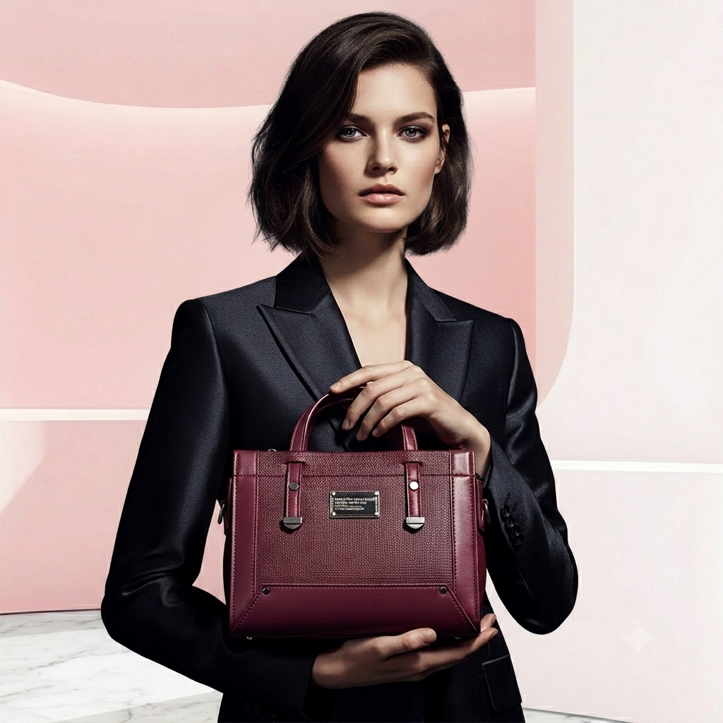 Box Handbag with Long Strip for Women