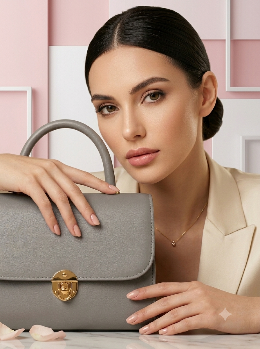 Luxe Charm Mini Handbag with Golden Lock