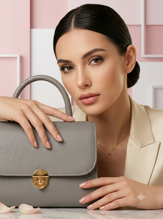 Luxe Charm Mini Handbag with Golden Lock