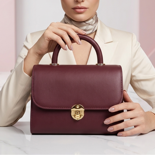 Luxe Charm Mini Handbag with Golden Lock